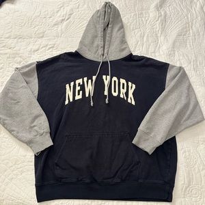 New York Navy Blue & Grey Christy Hoodie from Brandy Melville/John Galt